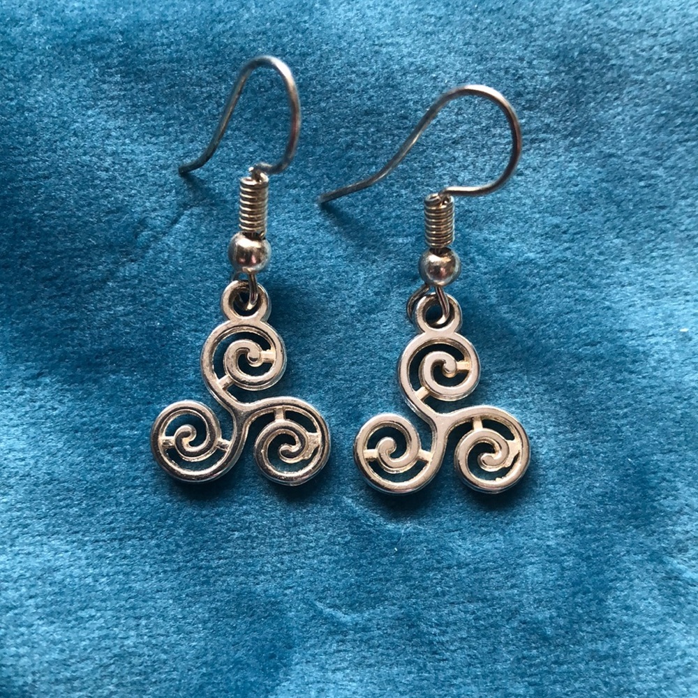 Silver Triskele earrings
